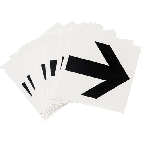 Quick-Align&reg; Individual Gothic Number and Letter Labels, Arrow Symbol, 4" H, Black Helyx Safety & Industrial Supplies