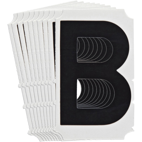 Quick-Align&reg; Individual Gothic Number and Letter Labels, B, 4" H, Black Helyx Safety & Industrial Supplies