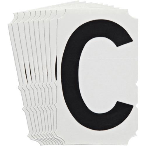 Quick-Align&reg; Individual Gothic Number and Letter Labels, C, 4" H, Black Helyx Safety & Industrial Supplies