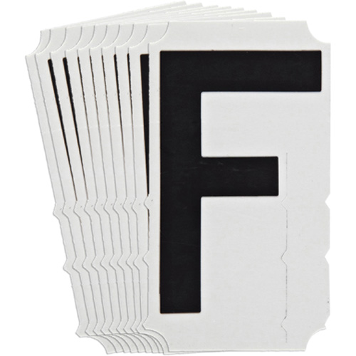 Quick-Align&reg; Individual Gothic Number and Letter Labels, F, 4" H, Black Helyx Safety & Industrial Supplies