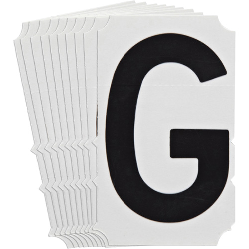 Quick-Align&reg; Individual Gothic Number and Letter Labels, G, 4" H, Black Helyx Safety & Industrial Supplies