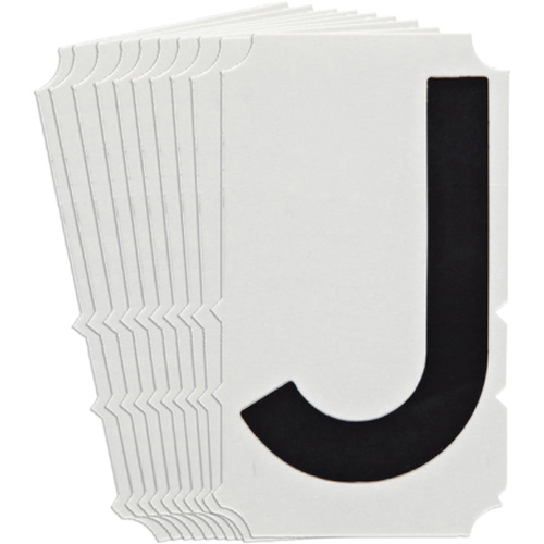 &eacute;tiquettes de lettres et chiffres gothiques individuels Quick-Align, J, 4" h, Noir Helyx Safety & Industrial Supplies