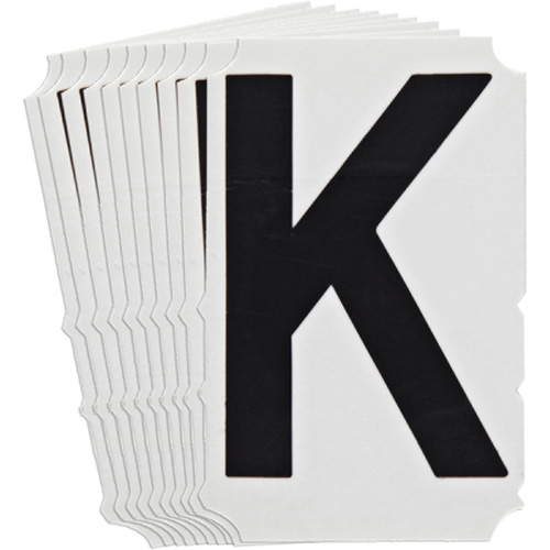 &eacute;tiquettes de lettres et chiffres gothiques individuels Quick-Align, K, 4" h, Noir Helyx Safety & Industrial Supplies