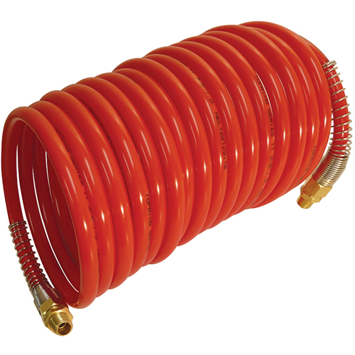 Maxpro Self-Storing Nylon Air Hoses With Fittings, Air, 1/4" ID x 12.5' L, Nylon, 200 PSI at 23 °C Helyx Safety & Industrial Supplies