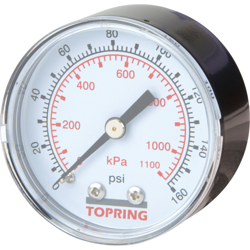 Mini Regulators - Replacement Gauge, 2" , 0 - 160 psi, Back Mount, Analogue Helyx Safety & Industrial Supplies