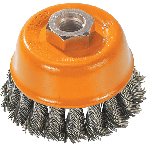 Brosse &agrave; fils nou&eacute;s torsad&eacute;s, 3" dia. x 5/8"-11 arbre Helyx Safety & Industrial Supplies