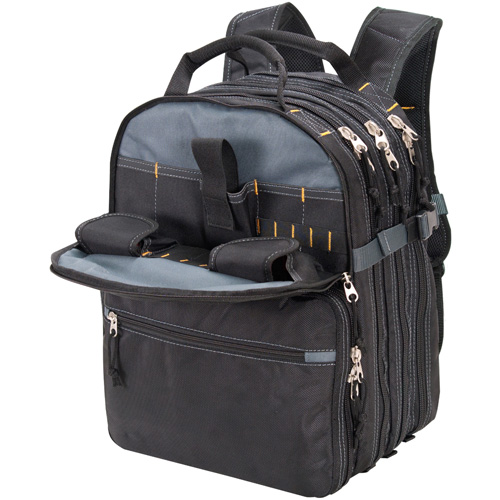 Sacs &agrave; dos pour outils &agrave; 75 pochettes, 13" lo x 17-1/2" la, Noir, Nylon Helyx Safety & Industrial Supplies