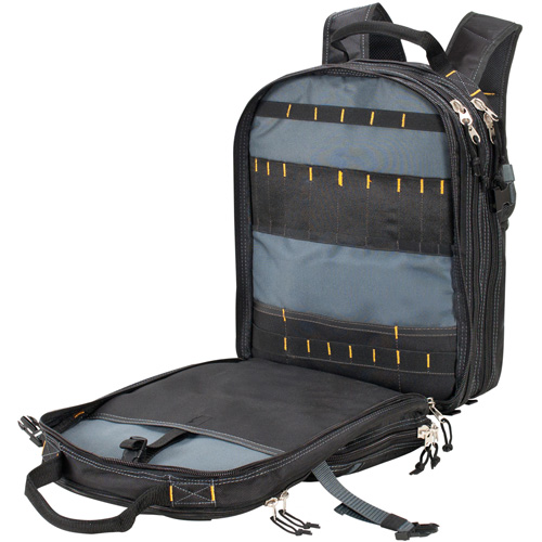 Sacs &agrave; dos pour outils &agrave; 75 pochettes, 13" lo x 17-1/2" la, Noir, Nylon Helyx Safety & Industrial Supplies