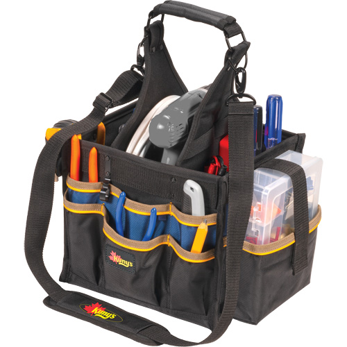 Large Electrical & Maintenance Tool Carrier, Polyester, 23 Pockets, Black Helyx Safety & Industrial Supplies