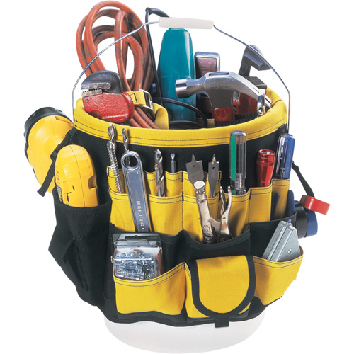 Organisateur pour seau &agrave; outils, 6" lo x 11" la x 12" h, Nylon, Noir/Jaune Helyx Safety & Industrial Supplies