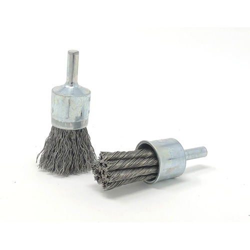Crimped Wire End Brush, 3/4" Dia., 0.014" Wire Dia., 1/4" Shank Helyx Safety & Industrial Supplies