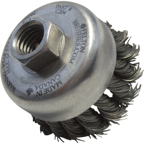 Brosses-boisseau &agrave; fils nou&eacute;s, 4" dia. x 5/8"-11 arbre Helyx Safety & Industrial Supplies