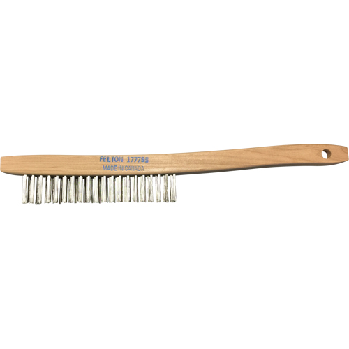 Curved-Handle Scratch Brushes, Stainless Steel, 3 x 19 Wire Rows, 14" Long Helyx Safety & Industrial Supplies