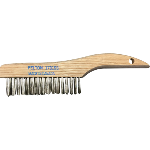 Shoe Handle Scratch Brushes, Stainless Steel, 4 x 16 Wire Rows, 10" Long Helyx Safety & Industrial Supplies