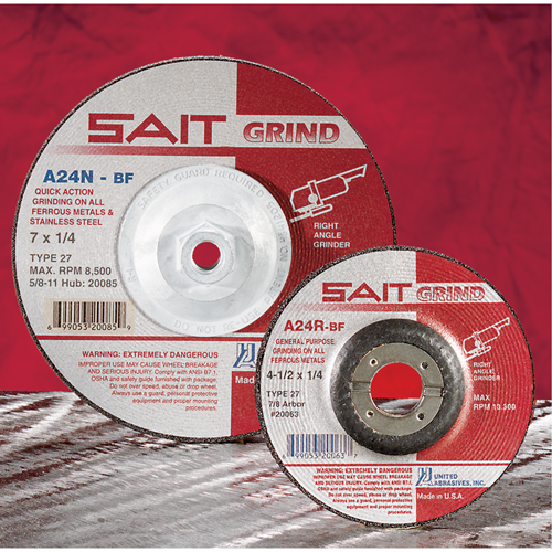 A24N Fast Grinding Wheel, 6" x 1/4", 7/8" Arbor, Aluminum Oxide, Type 27 Helyx Safety & Industrial Supplies