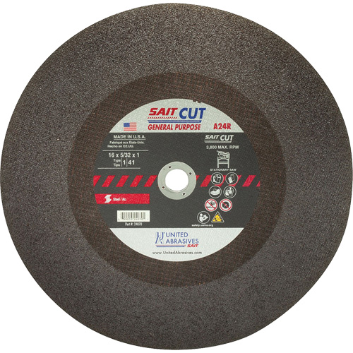 Scie &agrave; tronçonner C24R, 12" x 1/8", Arbre de 1", Type 1, Oxyde d'aluminium, 5100 Tr/min Helyx Safety & Industrial Supplies