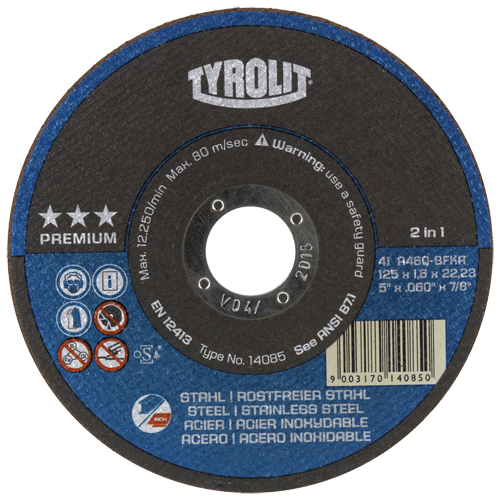 Meules &agrave; tronçonner 2-en-1 Thincut de premi&egrave;re qualit&eacute;, 4-1/2" x 1/16", Arbre de 7/8", Type 1, Oxyde d'aluminium, 13 300 Tr/min Helyx Safety & Industrial Supplies