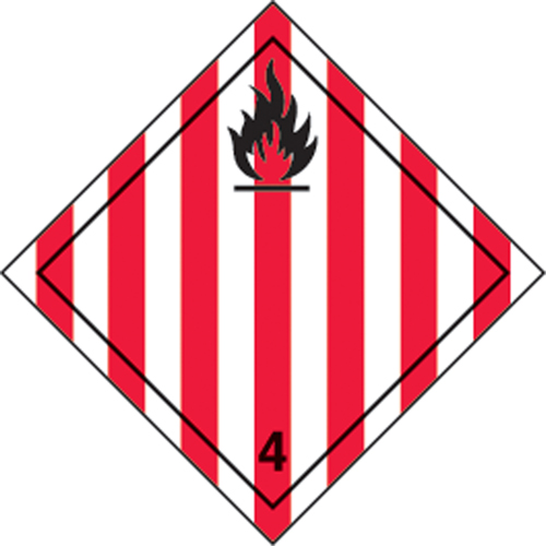 TDG Shipping Labels, Class 4.1, Flammable Solids, Vinyl Helyx Safety & Industrial Supplies
