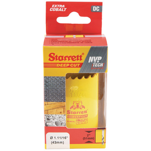 Scie &agrave; cloche bim&eacute;tal 1-11/1, 1-11/16", Profondeur de la coupe 2", Bim&eacute;tal Helyx Safety & Industrial Supplies