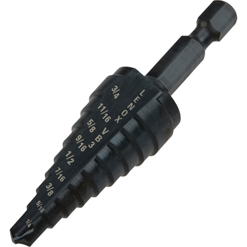 #3 Step Drill Bit, 1/4" - 3/4" , 1/16" Increments, High Speed Steel Helyx Safety & Industrial Supplies