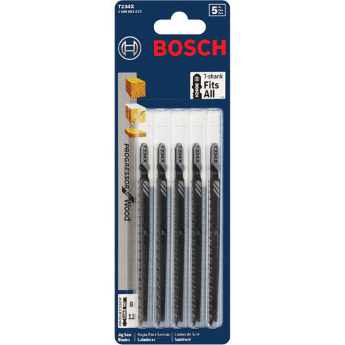 Jigsaw Blade, High-Carbon Steel, T-Shank, 4-5/8" L, 8-12 TPI Helyx Safety & Industrial Supplies