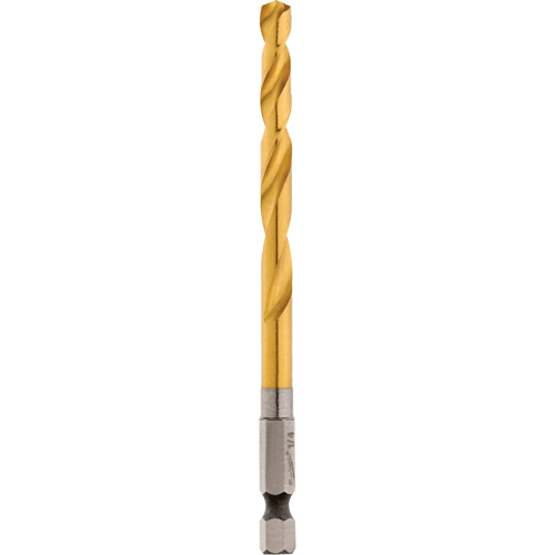 Shockwave Drill Bit, 1/4", Titanium, 2-15/32" Flute, 135° Point Helyx Safety & Industrial Supplies