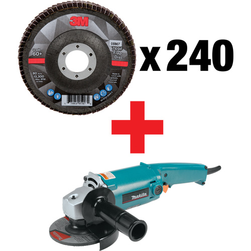 769F Flap Disc & Angle Grinder Kit, 4-1/2" x 7/8", Type 29, 60+ Grit, Ceramic Helyx Safety & Industrial Supplies