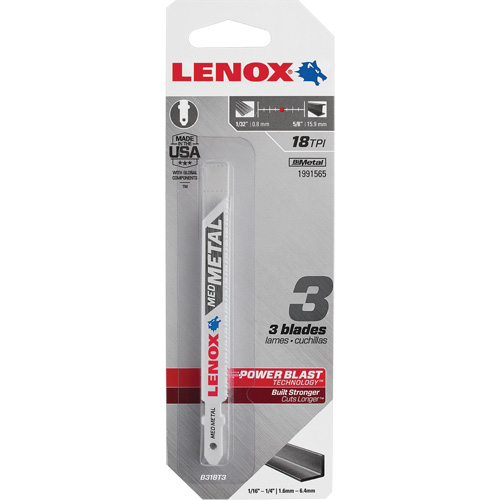 Metal Cutting Jigsaw Blades, Bi-Metal, 18 TPI, 3-5/8" L x 3/8" W Helyx Safety & Industrial Supplies