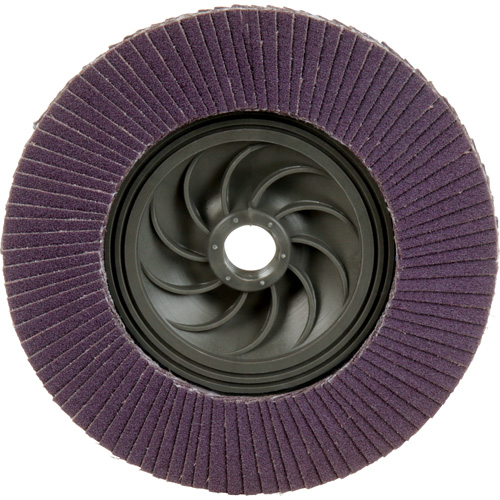 Disque &agrave; lamelles &agrave; changement rapide 769F, 5" x 5/8"-11, Type 27, Grain 120+, C&eacute;ramique Helyx Safety & Industrial Supplies