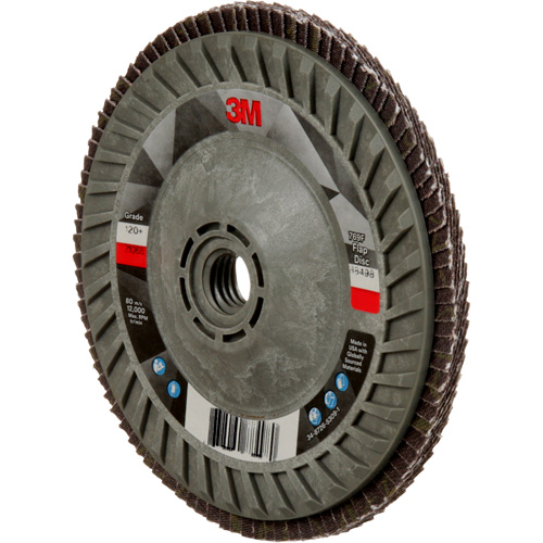 Disque &agrave; lamelles &agrave; changement rapide 769F, 5" x 5/8"-11, Type 29, Grain 120+, C&eacute;ramique Helyx Safety & Industrial Supplies