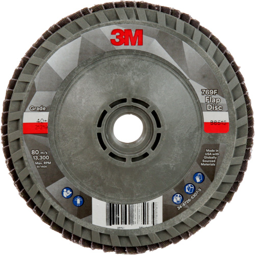 Disque &agrave; lamelles &agrave; changement rapide 769F, 4-1/2" x 5/8"-11, Type 29, Grain 40+, C&eacute;ramique Helyx Safety & Industrial Supplies