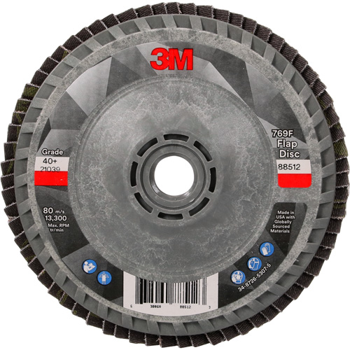 Disque &agrave; lamelles &agrave; changement rapide 769F, 4-1/2" x 5/8"-11, Type 27, Grain 40+, C&eacute;ramique Helyx Safety & Industrial Supplies