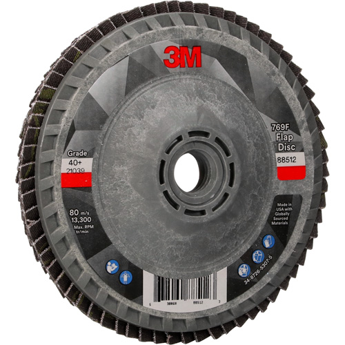 Disque &agrave; lamelles &agrave; changement rapide 769F, 4-1/2" x 5/8"-11, Type 27, Grain 40+, C&eacute;ramique Helyx Safety & Industrial Supplies