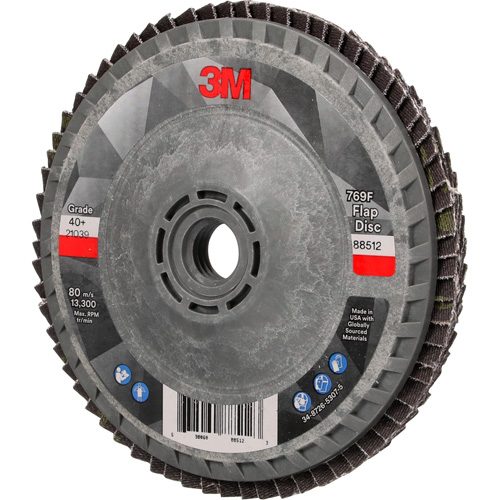 Disque &agrave; lamelles &agrave; changement rapide 769F, 4-1/2" x 5/8"-11, Type 27, Grain 40+, C&eacute;ramique Helyx Safety & Industrial Supplies