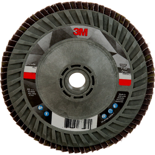 Disque &agrave; lamelles &agrave; changement rapide 769F, 5" x 5/8"-11, Type 27, Grain 40+, C&eacute;ramique Helyx Safety & Industrial Supplies