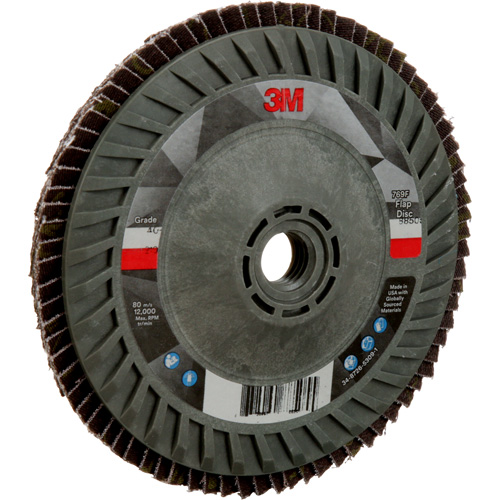 Disque &agrave; lamelles &agrave; changement rapide 769F, 5" x 5/8"-11, Type 27, Grain 40+, C&eacute;ramique Helyx Safety & Industrial Supplies