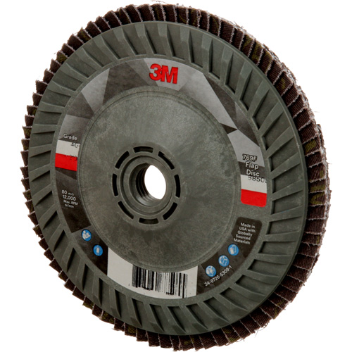 Disque &agrave; lamelles &agrave; changement rapide 769F, 5" x 5/8"-11, Type 27, Grain 40+, C&eacute;ramique Helyx Safety & Industrial Supplies