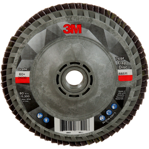 Disque &agrave; lamelles &agrave; changement rapide 769F, 4-1/2" x 5/8"-11, Type 27, Grain 60+, C&eacute;ramique Helyx Safety & Industrial Supplies