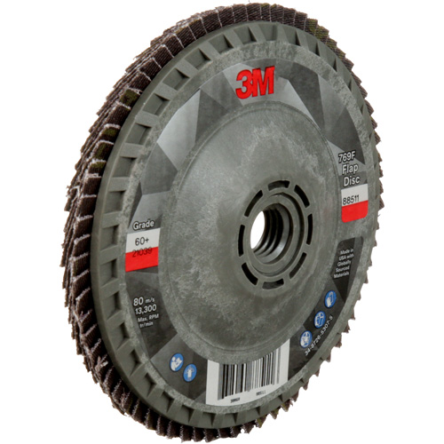 Disque &agrave; lamelles &agrave; changement rapide 769F, 4-1/2" x 5/8"-11, Type 27, Grain 60+, C&eacute;ramique Helyx Safety & Industrial Supplies
