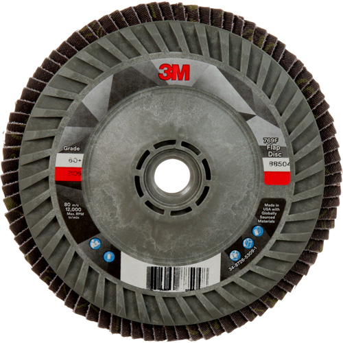 Disque &agrave; lamelles &agrave; changement rapide 769F, 5" x 5/8"-11, Type 27, Grain 60+, C&eacute;ramique Helyx Safety & Industrial Supplies