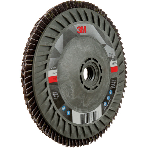 Disque &agrave; lamelles &agrave; changement rapide 769F, 5" x 5/8"-11, Type 27, Grain 60+, C&eacute;ramique Helyx Safety & Industrial Supplies