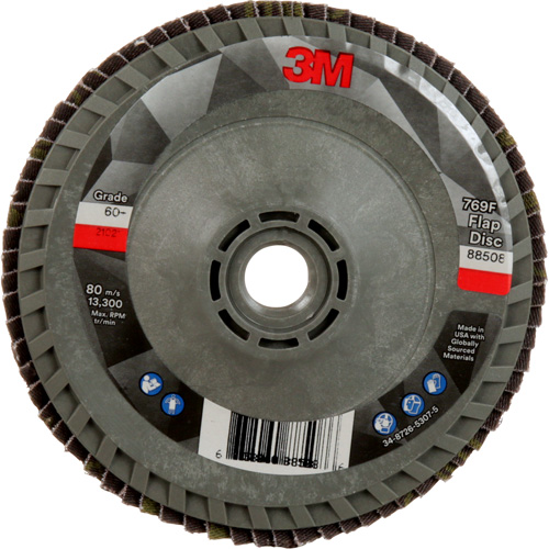 Disque &agrave; lamelles &agrave; changement rapide 769F, 4-1/2" x 5/8"-11, Type 29, Grain 60+, C&eacute;ramique Helyx Safety & Industrial Supplies