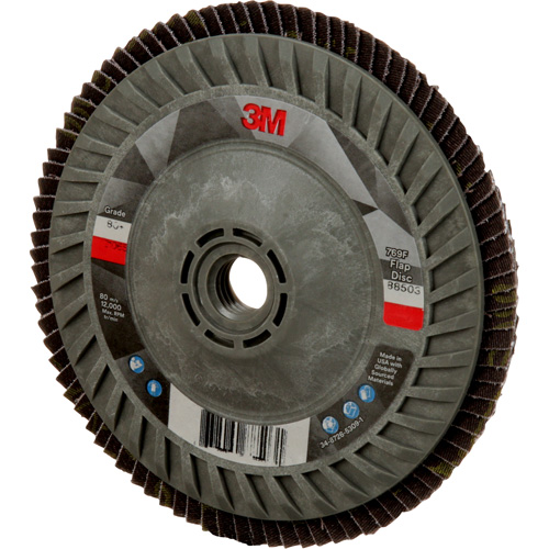 Disque &agrave; lamelles &agrave; changement rapide 769F, 5" x 5/8"-11, Type 27, Grain 80+, C&eacute;ramique Helyx Safety & Industrial Supplies