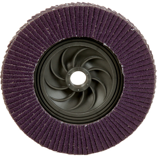 Disque &agrave; lamelles &agrave; changement rapide 769F, 5" x 5/8"-11, Type 27, Grain 80+, C&eacute;ramique Helyx Safety & Industrial Supplies