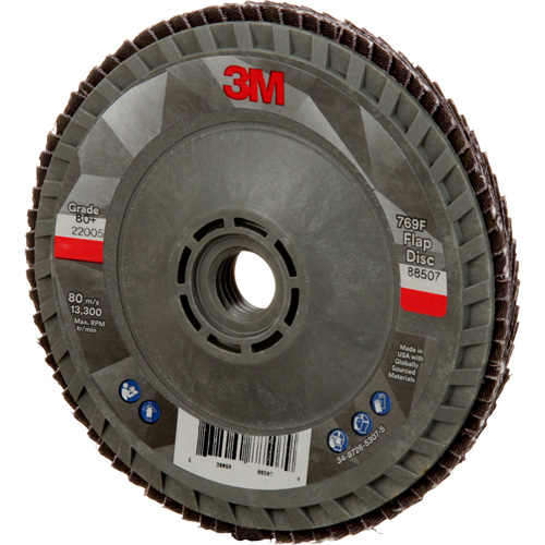 Disque &agrave; lamelles &agrave; changement rapide 769F, 4-1/2" x 5/8"-11, Type 29, Grain 80+, C&eacute;ramique Helyx Safety & Industrial Supplies