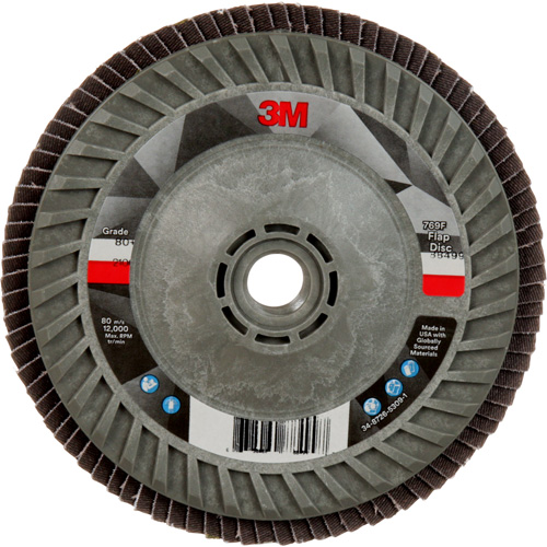 Disque &agrave; lamelles &agrave; changement rapide 769F, 5" x 5/8"-11, Type 29, Grain 80+, C&eacute;ramique Helyx Safety & Industrial Supplies