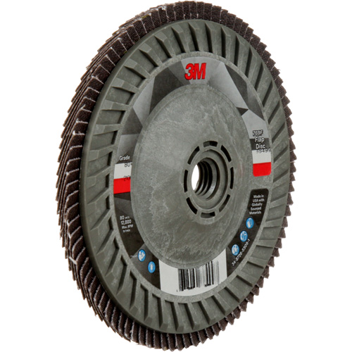 Disque &agrave; lamelles &agrave; changement rapide 769F, 5" x 5/8"-11, Type 29, Grain 80+, C&eacute;ramique Helyx Safety & Industrial Supplies