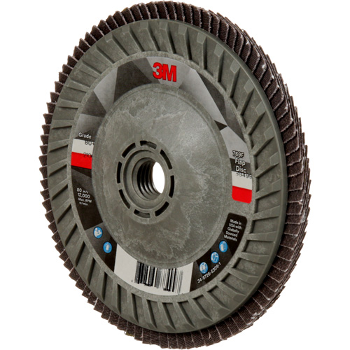 Disque &agrave; lamelles &agrave; changement rapide 769F, 5" x 5/8"-11, Type 29, Grain 80+, C&eacute;ramique Helyx Safety & Industrial Supplies