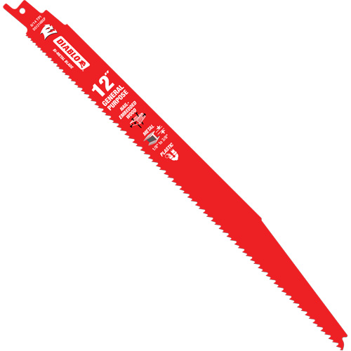 Lame de scie alternative tout usage, Bim&eacute;tal, 8-14 Dents par pouce, 12" lo x 1" la Helyx Safety & Industrial Supplies