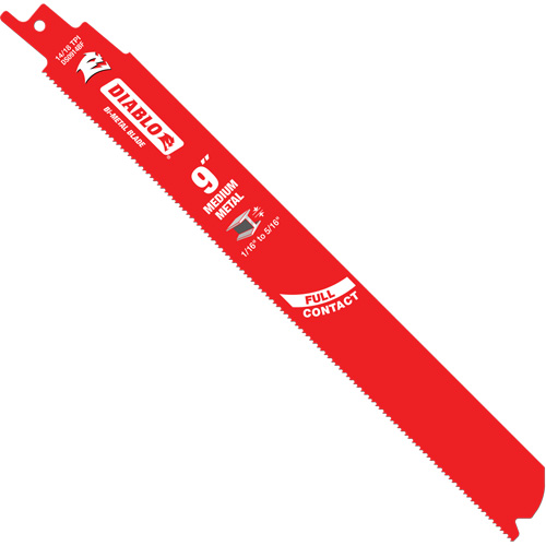 Medium Metal Reciprocating Saw Blade, Bi-Metal, 14-18 TPI, 9" L x 1" W Helyx Safety & Industrial Supplies
